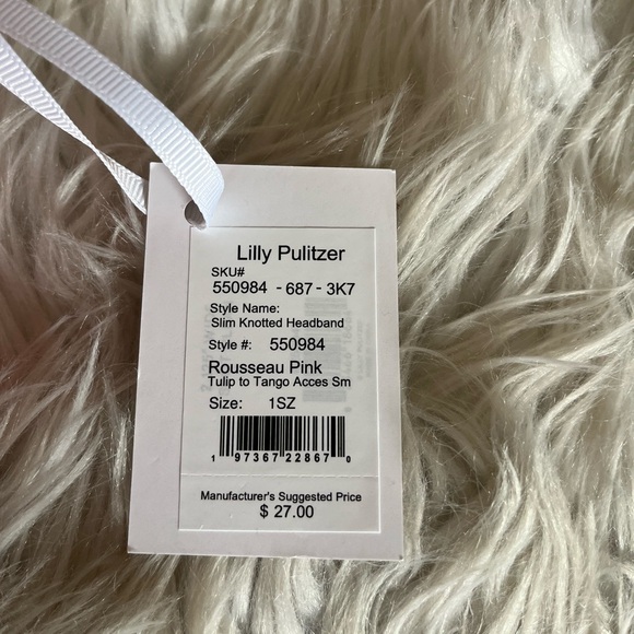 {Lilly Pulitzer} Slim Knotted Headband in Rousseau Pink Tulip To Tango - NWT - Picture 9 of 10